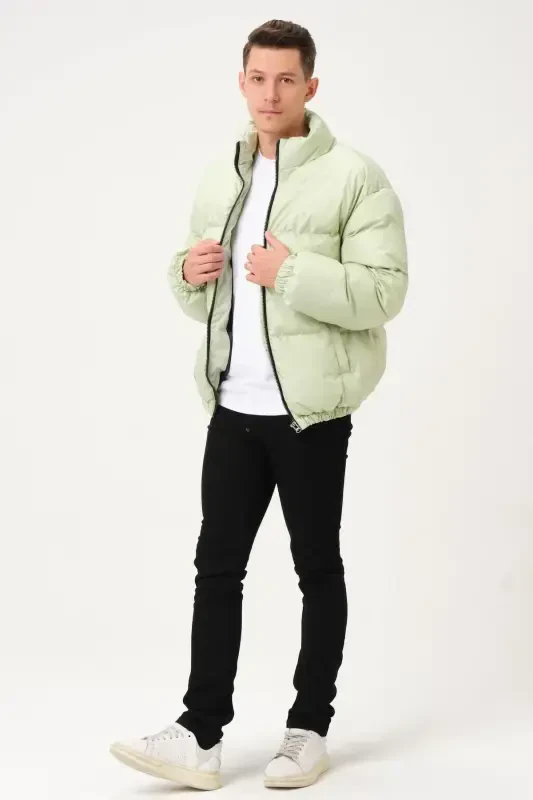 Unisex Ветрозащитная Непромокаемая Куртка-Бомбер Oversize Водоотталкивающая - СВЕТЛО-ЗЕЛЕНЫЙ - 4