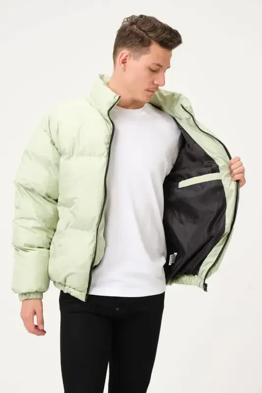 Unisex Ветрозащитная Непромокаемая Куртка-Бомбер Oversize Водоотталкивающая - СВЕТЛО-ЗЕЛЕНЫЙ - 5