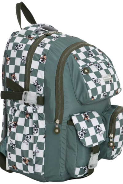 Unisex Waterproof Checkered Color Backpack School Bag - 2