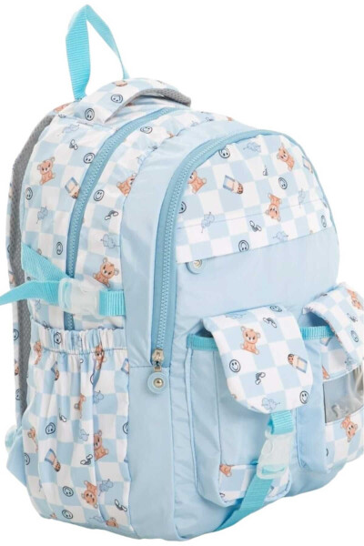 Unisex Waterproof Checkered Colored School Bag Backpack - 2