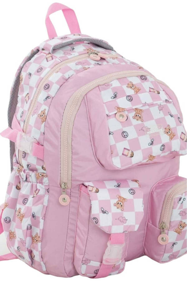 Unisex Waterproof Checkered Colorful Backpack School Bag - 2