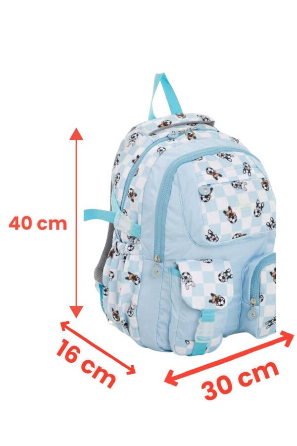 Unisex Waterproof Checkered Colorful Backpack School Bag - 5