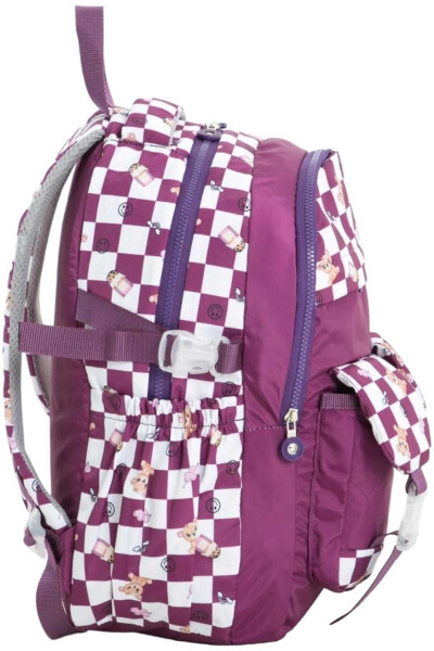 Unisex Waterproof Checkered Colorful School Backpack - 3