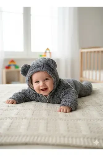 Unisex Wellsoft Plush Ayiqcha Chaqaloq Uyqu Tulumchasi - MEASHOP (1)