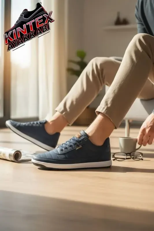 Unisex White Daily Casual Sports Shoes Sneakers White-Navy Blue - 1