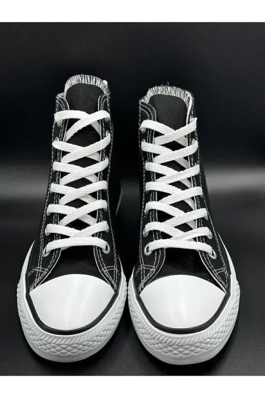 Unisex White High Top Sneaker - Sneaker-black - 1