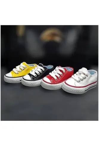 unisex White Sports Sneaker Shoe-Yellow - 2