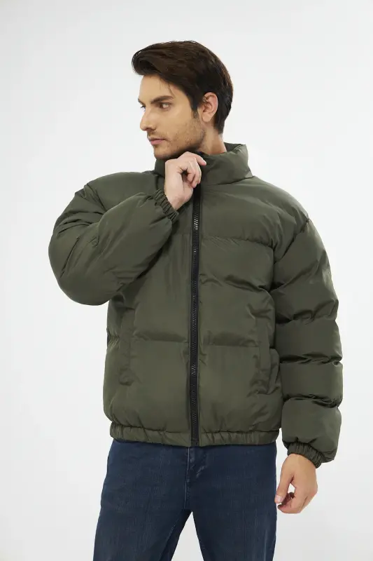 Unisex Yağmur Rüzgar Geçirmez Bomber Oversize Mont Ceket Kaban Waterproof MM-153-HAKİ - 6