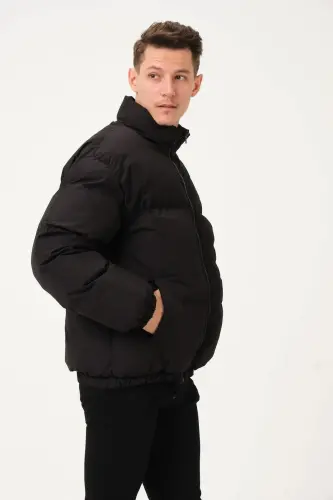 Unisex Yağmur Rüzgar Geçirmez Bomber Oversize Mont Ceket Kaban Waterproof - SİYAH - 3