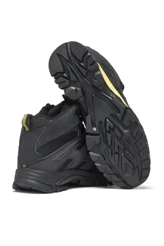 Unisex Yellow Black Relaxed Fit Water Repellent Lace-up Unisex Boot-Yellow Black - 4