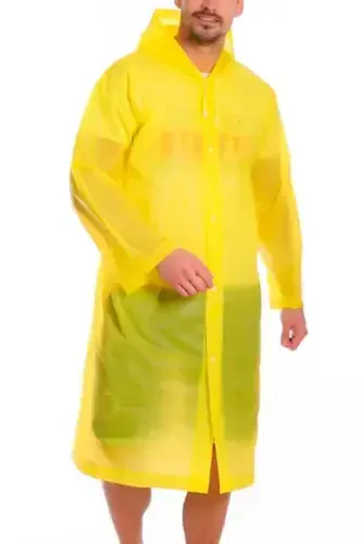 Unisex Yellow Eva Fabric Waterproof Windproof Raincoat-Yellow - 3