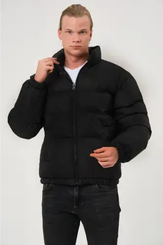 Unisex Yomg'ir Shamol O'tkazmaydigan Bomber Katta O'lchamli Kurtka Palto Suv o'tkazmaydigan Qora-YORQIN QORA - GAREN (1)