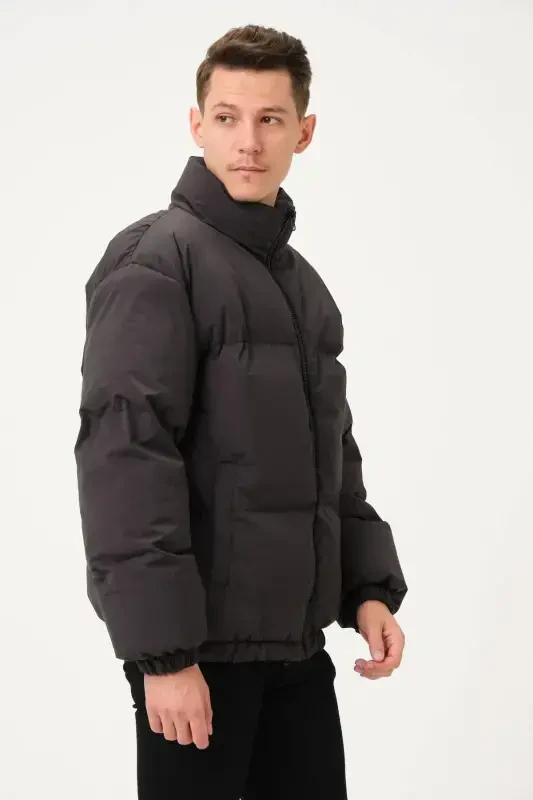 Unisex Yomg'ir Shamol o'tkazmaydigan Bomber Oversize Kurtka Palto Suv o'tkazmaydigan-ANTRASIT - 5