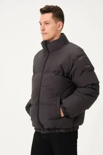 Unisex Yomg'ir Shamol o'tkazmaydigan Bomber Oversize Kurtka Palto Suv o'tkazmaydigan-ANTRASIT - 6