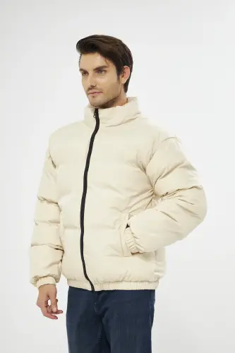 Unisex Yomg'ir Shamol O'tkazmaydigan Bomber Oversize Kurtka Palto Suv o'tkazmaydigan MM-153-KREM - 7