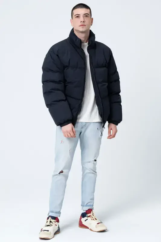 Unisex Yomg'ir Shamol O'tkazmaydigan Bomber Oversize Mont Palto Suv o'tkazmaydigan To'q ko'k-TO'Q KO'K - 4