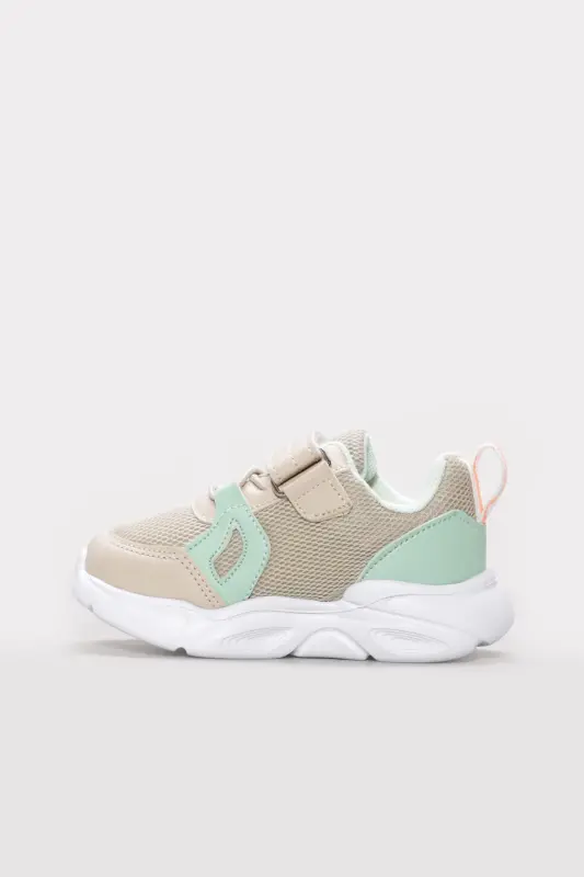Unisex Yorug'likli Chaqaloq Sport Engil Tag'li Krossovka Yozgi Poyafzal Bej 461BA105 - 2
