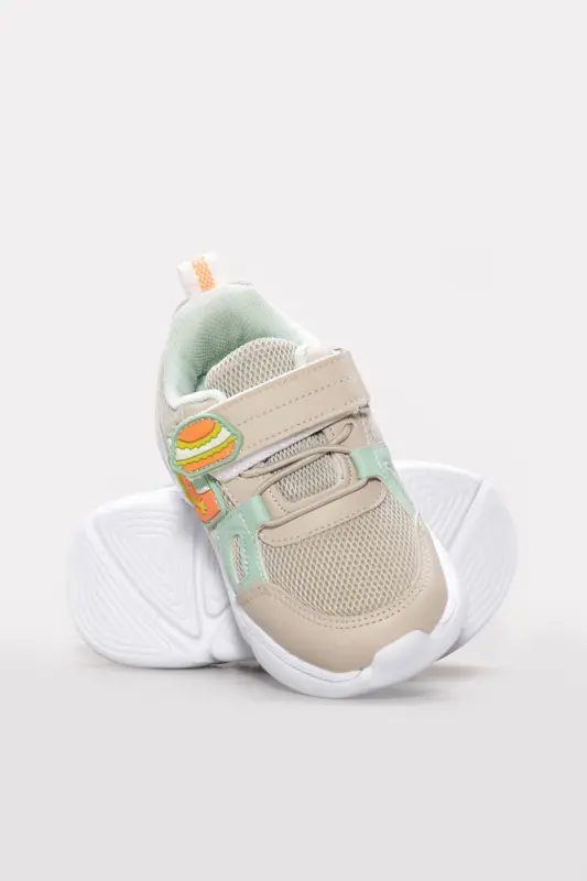 Unisex Yorug'likli Chaqaloq Sport Engil Tag'li Krossovka Yozgi Poyafzal Bej 461BA105 - 3