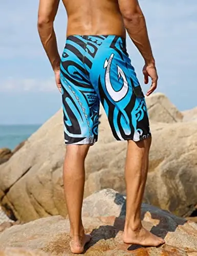 Unitop erkaklar suzish shimlari Beachwear tez quriydigan Gavayi bosma - 3