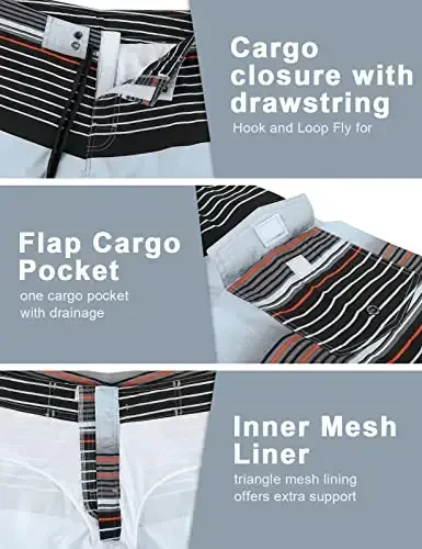unitop Men's Board Shorts Summer Holiday Surf Trunks Quick Dry - 5