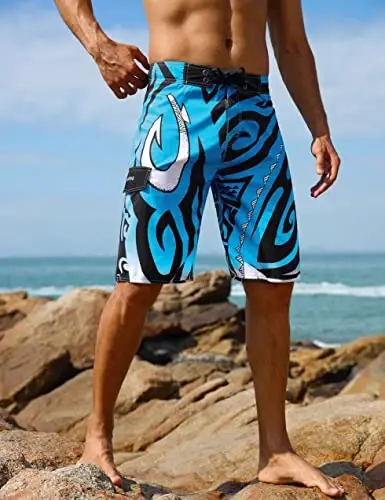 unitop Men's Swim Trunks Beachwear Quick Dry Hawaiian Printed - 2