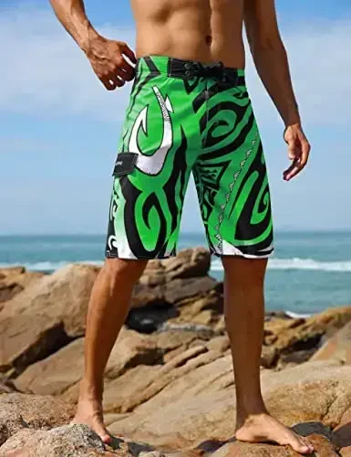 unitop Men's Swim Trunks Beachwear Quick Dry Hawaiian Printed - MODAZONE (1)