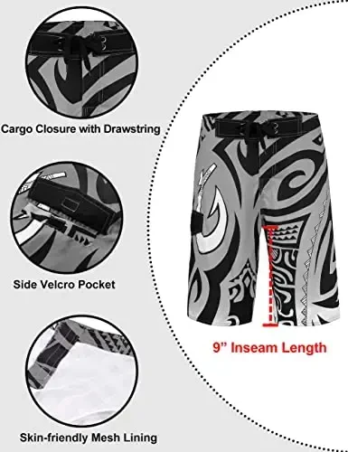 unitop Men's Swim Trunks Beachwear Quick Dry Hawaiian Printed - 5