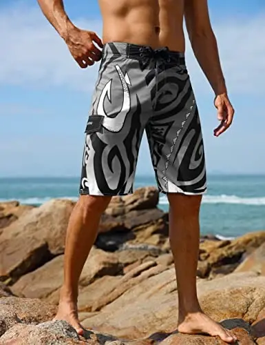 unitop Men's Swim Trunks Beachwear Quick Dry Hawaiian Printed - MODAZONE (1)