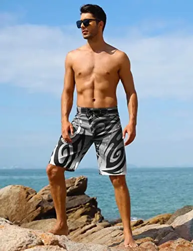 unitop Men's Swim Trunks Beachwear Quick Dry Hawaiian Printed - 4