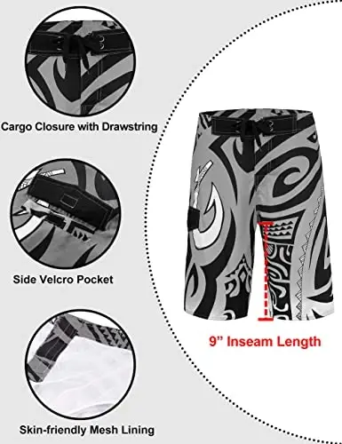 unitop Men's Swim Trunks Beachwear Quick Dry Hawaiian Printed - 5