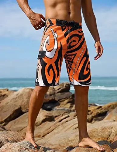 unitop Men's Swim Trunks Beachwear Quick Dry Hawaiian Printed - UNITOP (1)