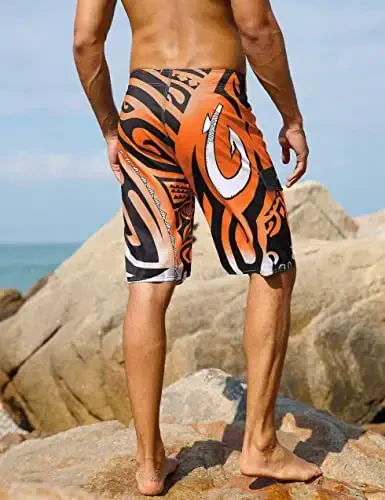 unitop Men's Swim Trunks Beachwear Quick Dry Hawaiian Printed - 3