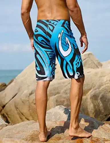 unitop Men's Swim Trunks Beachwear Quick Dry Hawaiian Printed - 3