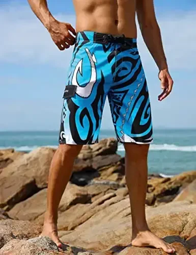 unitop Men's Swim Trunks Beachwear Quick Dry Hawaiian Printed - UNITOP (1)