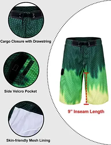 unitop Men's Swim Trunks Beachwear Quick Dry Hawaiian Printed - 4