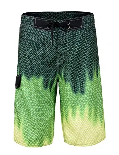 unitop Men's Swim Trunks Beachwear Quick Dry Hawaiian Printed 