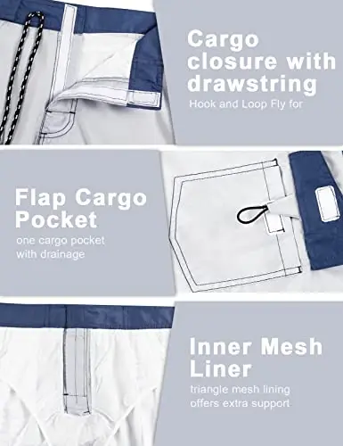 unitop Men's Board Shorts Summer Holiday Surf Trunks Quick Dry - 6