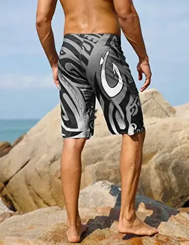 unitop Men's Swim Trunks Beachwear Quick Dry Hawaiian Printed - 3