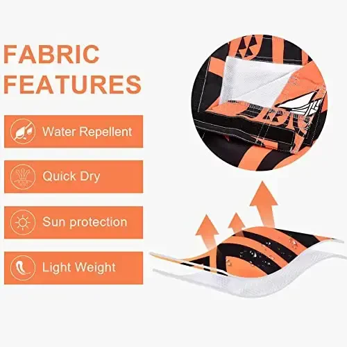 unitop Men's Swim Trunks Beachwear Quick Dry Hawaiian Printed - 6