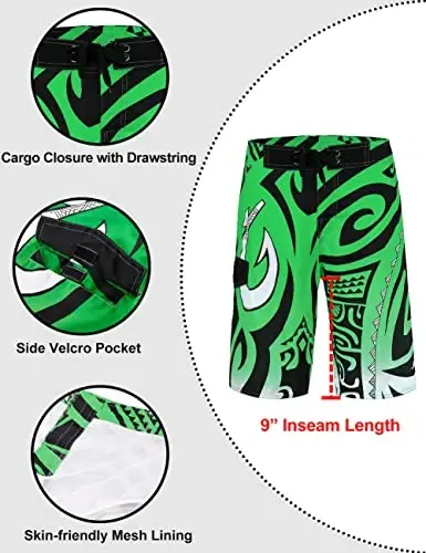 unitop Men's Swim Trunks Beachwear Quick Dry Hawaiian Printed - 5