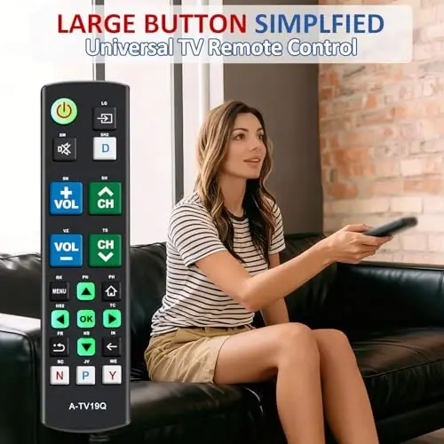 Universal Big Button TV Remote Replacement, Compatible with All Samsung/VIZIO/LG/Sony/Philips Smart TVs and More - 2