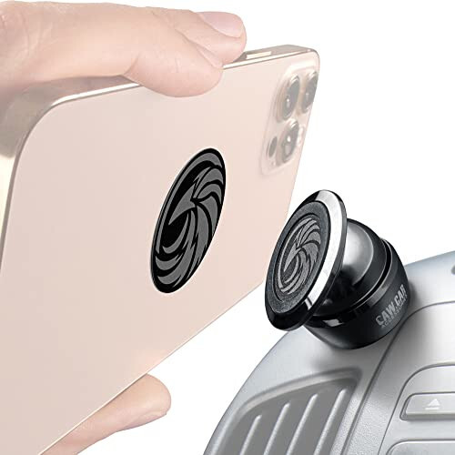 Universal Car Phone Mount Magnetic - All-Metal Car Mount for Smartphone & GPS - Cell Phone Holder for Car Dashboard. +100 to Safeness & Comfort - CAW.CAR Accessories