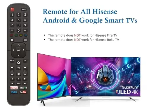 Universal for All Hisense-TV-Remote Compatible with All Hisense 4K LED HD UHD Smart TVs - No Setup Needed - 5