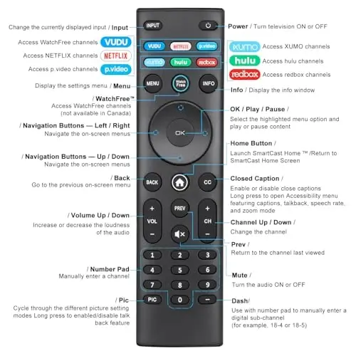 Universal for VIZIO Smart TV Remote Control Replacement XRT140 - 6