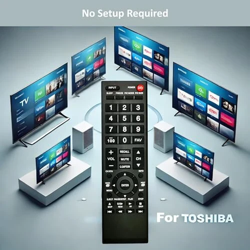 Universal Remote Control for Toshiba TV, Replacement for All Toshiba LCD LED HDTV 3D 4K UHD Smart TVs - 4