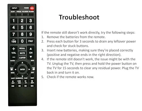 Universal Remote Control for Toshiba TV, Replacement for All Toshiba LCD LED HDTV 3D 4K UHD Smart TVs - 7