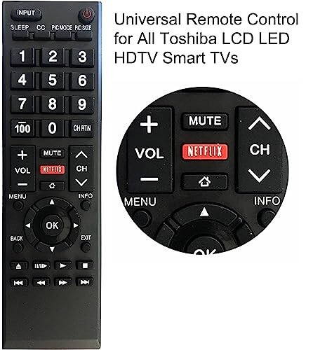 Universal Remote Control Replacement for Toshiba TV Remote for All Toshiba TV LCD LED HDTV Smart TVs Remote - Smartby (1)