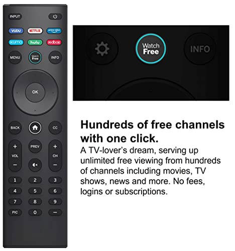 Universal Remote Control, XRT140 Smart TV Remote Compatible with VIZIO All LED LCD HD 4K UHD HDR Smart TVs - 3