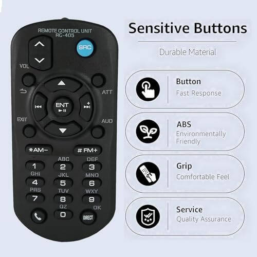 Universal Replacement Remote Control for Kenwood Car Audio Stereo Head Unit KDC-BT948HD, KDC-BT952HD, KDC-HD545U, KDC-HD552U, KDC-MP145, KDC-MP145CR, KDC-MP148CR, KDC-MP245, KDC-MP245U - 3