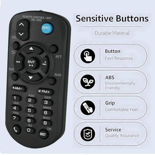 Universal Replacement Remote Control for Kenwood Car Audio Stereo Head Unit KDC-BT948HD, KDC-BT952HD, KDC-HD545U, KDC-HD552U, KDC-MP145, KDC-MP145CR, KDC-MP148CR, KDC-MP245, KDC-MP245U - 3